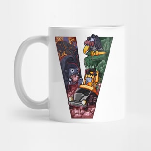 Letter V doodle art Mug